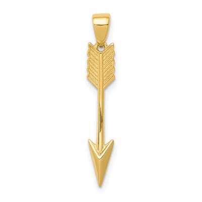 14 Karat Gelbgold vertikaler Pfeil Anhänger, 5 x 29 mm