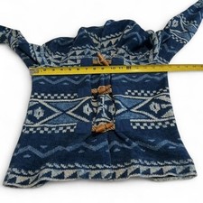 Lauren Ralph Lauren Toggle Cardigan Womens S Blue Southwestern Geometric Knit