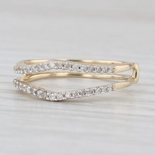 0.22ctw Diamond Ring Guard Jacket Wedding Band 14k Yellow Gold Size 7.5