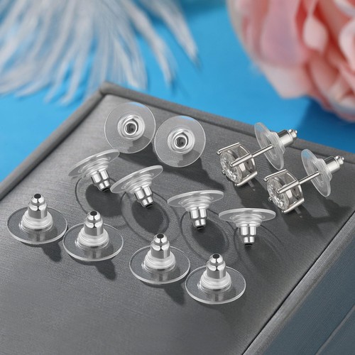 Formulen 100pcs Fishhook Earring Backs Replacements for Stus - Bullet Clutch - Picture 6 of 8