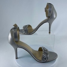 Betsey Johnson Pearls and Crystals Silver SB Gina Heels  Size 10 NEW