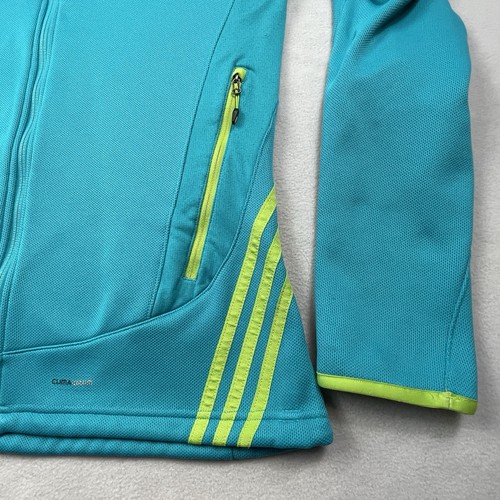 Adidas Outdoor Womens Running Track Jacket L Turquoise Blue Climawarm Fleece - Picture 17 of 24