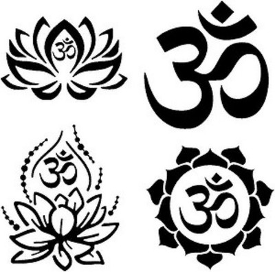 Lotus Decal 4 Pack: Lotus, Symbol, Lotus Decals for Color: BlackSize: Large ~5