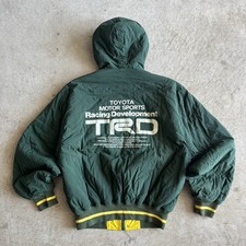 Vintage 90s Toyota TRD Racing Motorsports Green Outerwear Jacket Size Large Rare