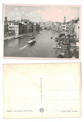 Alte Postkarte - Rialtobrücke, Canal Grande, Venedig Italien UNBESPIELT