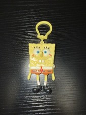 Mochila de plástico vintage Nickelodeon Bob Esponja pantalones cuadrados encanto/llavero 2003