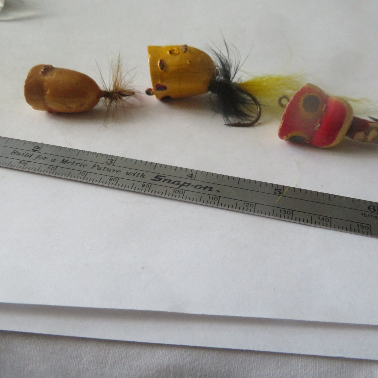 FLY FISHING UNKNOWN  LOT OF 3 ASSORTED POPPERS