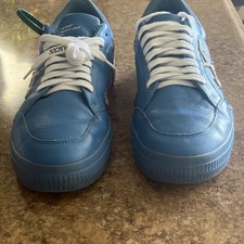 Off-White Men s Blue Leather Low Top Lace-Up ...