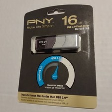 PNY 16GB USB 3.0 Flash Drive Silver  Purple High-Speed Data Storage