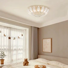 Remote Control Ceiling Light, 7-light Flush Mount For Living Room Dining Room