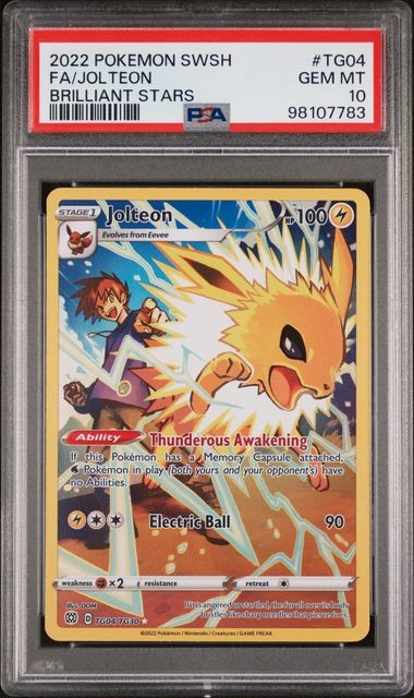 Pokemon Jolteon Brilliant Stars Trainer Gallery Full Art #TG04 PSA 10 Gem Mint