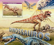 GUINEA BISSAU DINOSAURS STAMPS SHEET 2017 MNH PREHISTORIC ANIMALS TYRANNOSAURUS
