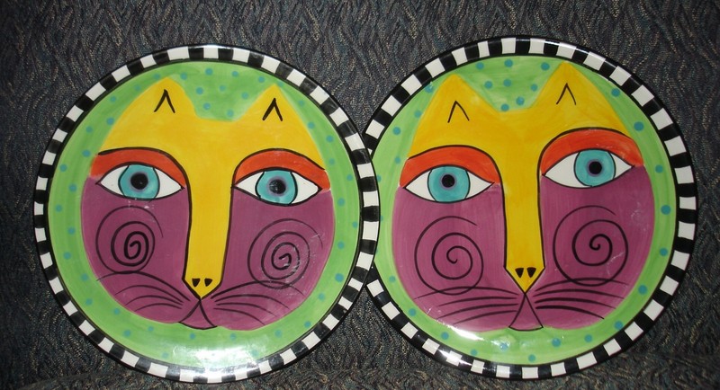 Lot of Two(2) Vintage LAUREL BURCH CAT Plates 1998 40% OFF!