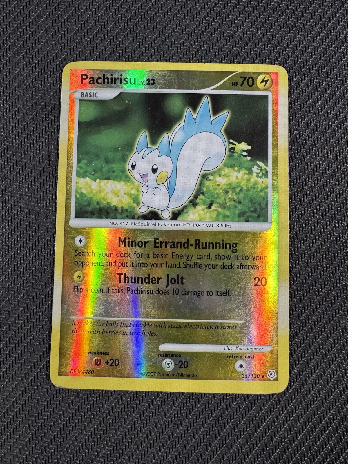 Pachirisu Reverse Holo 35/130 Diamond and Pearl - MP Condition 2007 Pokemon Card