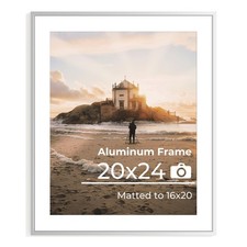 20x24 Picture Frame, 20x24 Metal Picture Frame With Mat For 16x20 Photo, Alum...