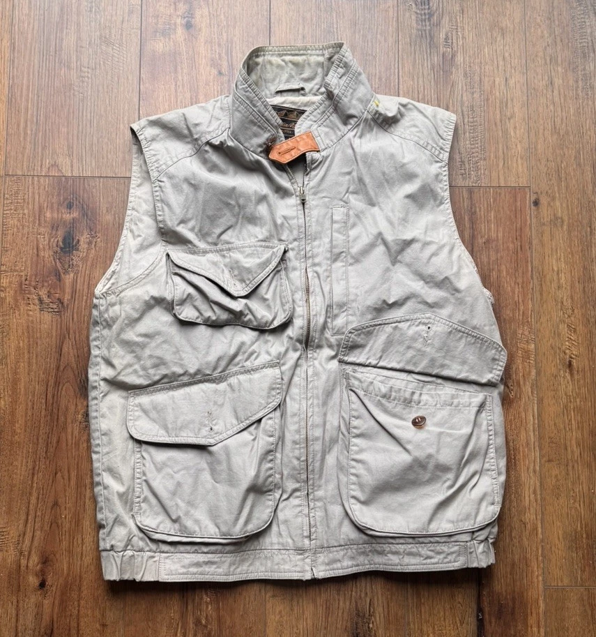 VTG 90s Eddie Bauer Fishing Safari Utility Cargo Pocket Vest Mens Medium