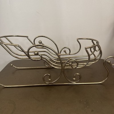 Vintage HOMCO-HOME INTERIOR Brass Santa Sleigh Sled  #5301-Christmas Decor