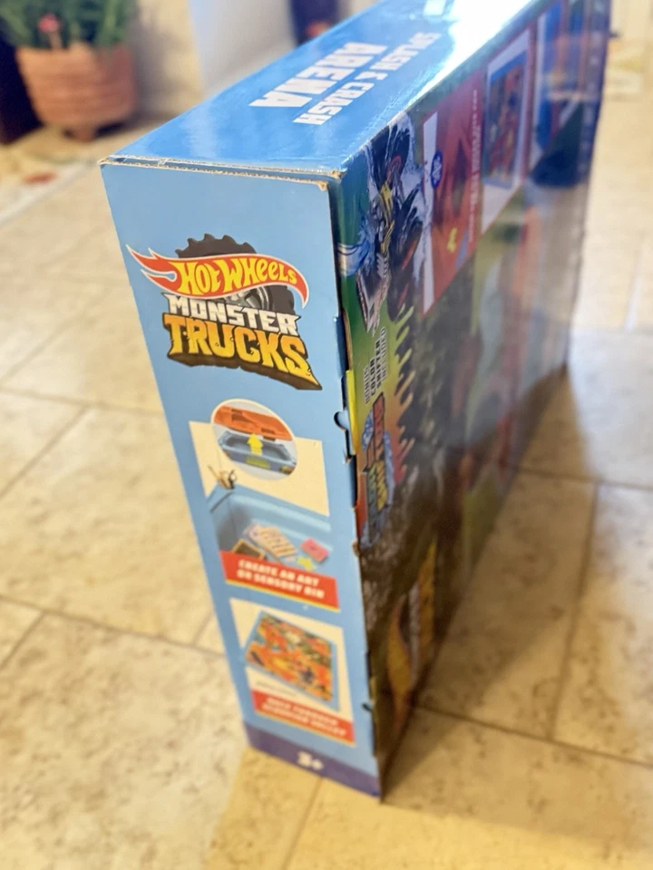Mesa de agua y arena de plástico Hot Wheels Monster Trucks Splash & Crash Arena para Ch Foto 2 de 4