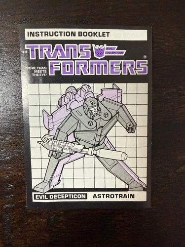 Vintage Transformers G1 Autobot Astrotrain Instruction Booklet 1985 Hasbro