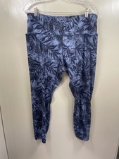 Blue Floral Print Leggings