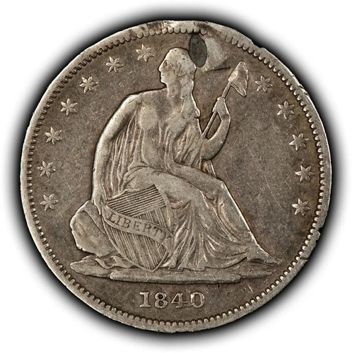 1840 50c Seated Liberty Silver Half Dollar - VF - SKU-H3791