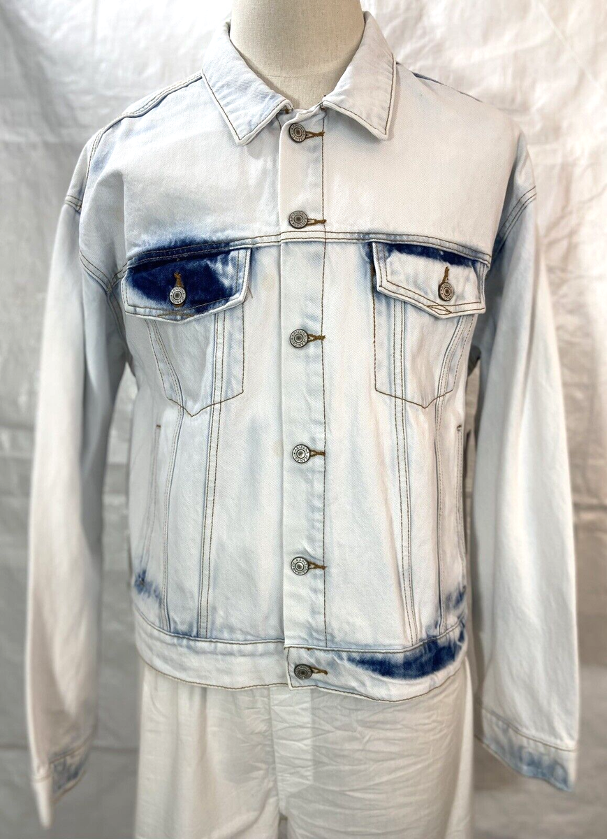 Blue Jean Trucker Jacket Extreme Bleach Men