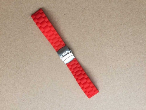 14 16 18 20 22 24mm Silicone Smart Bracelet Watch Strap Band Butterfly Clasp NEW - Picture 11 of 13