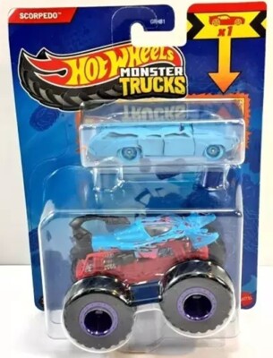 SCORPEDO Blau Doppel Pack Bonus Car Monster Trucks Hot Wheels Die-cast Auto 1:64