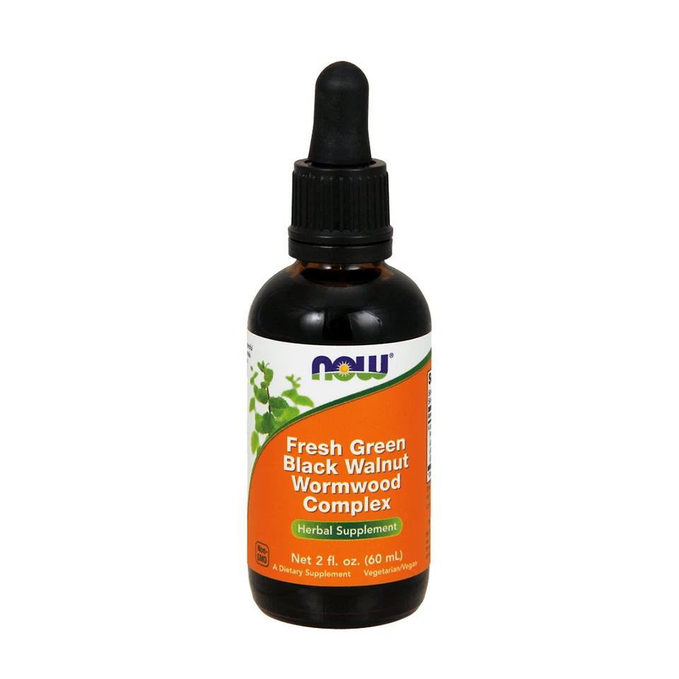 NOW Foods, grüne Schwarznuss und Wermut, 59 ml