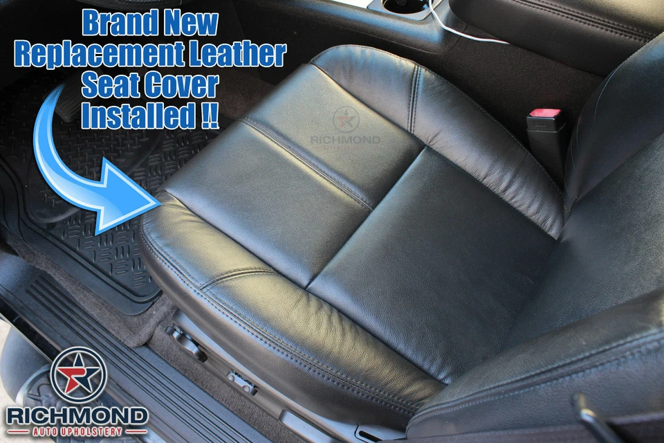 2008 GMC Sierra 1500 2500HD 3500HD SLT-Driver 侧底皮革座椅套棕褐色 — 第 3/4 张图片