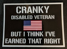 Cranky Disabled Veteran Vinyl Sticker