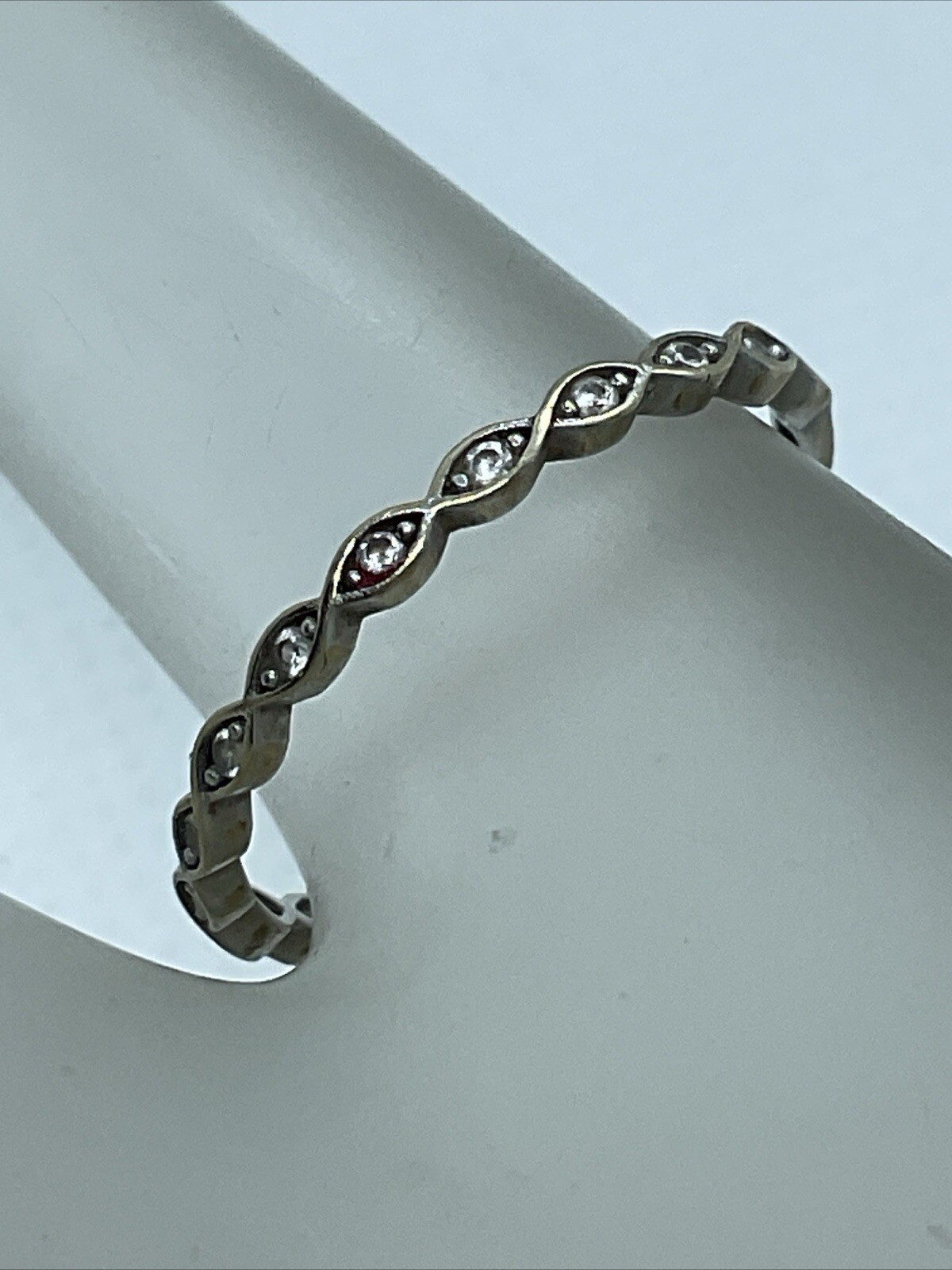 Solid 18K (750) Two Tone Gold CZ STACKABLE Ladies… - image 3