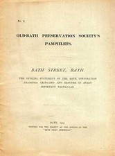 Various Contributors OLD-BATH PRESERVATION SOCIETY'S PAMPHLETS NO 2: BATH STREET
