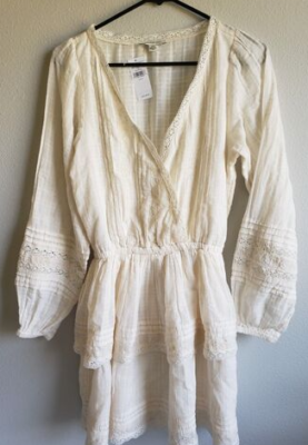American Eagle WHITE Women's Long Sleeve Dress, US X-Large