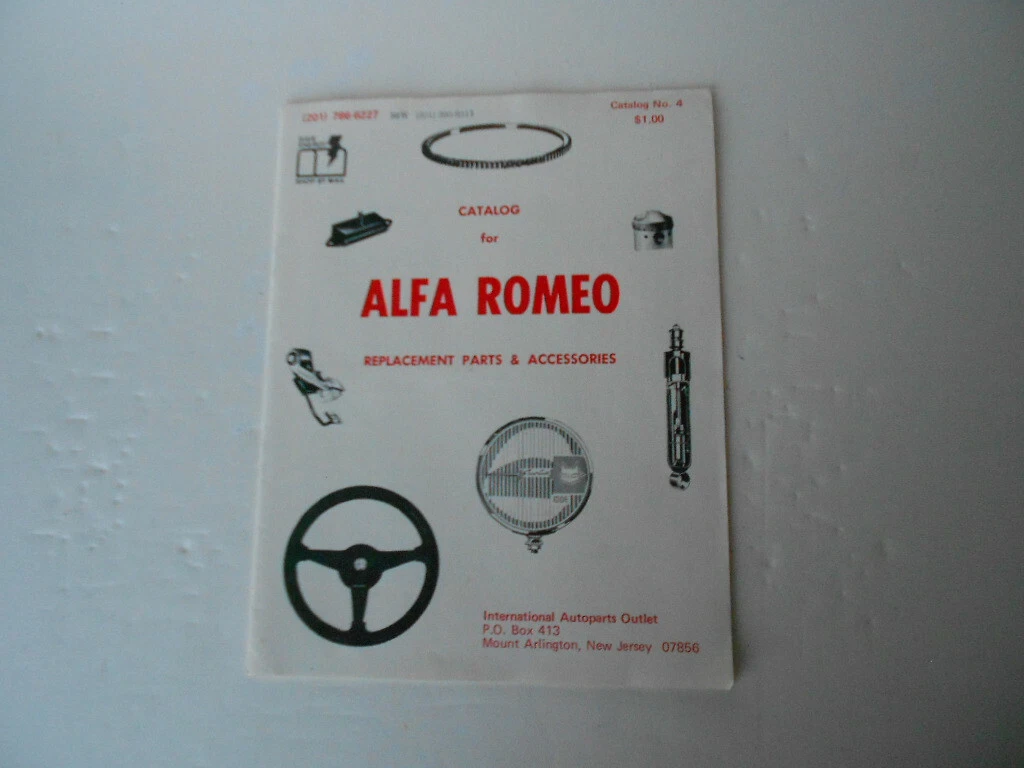 Vintage ALFA ROMEO Parts Accessories Catalog 1974 International