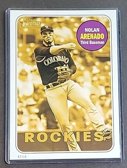 Nolan Arenado 2018 Topps Heritage Gold 5x7 Jumbo Action Variation #2/10 Rare SSP - Image 2 of 4