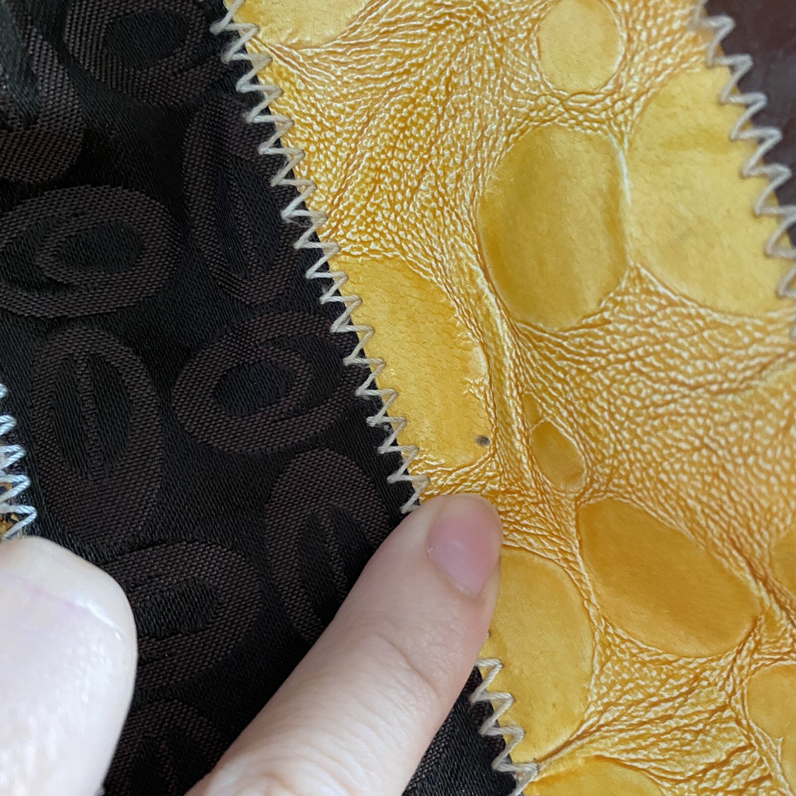 Boho Patchwork U Shaped Shoulder Bag gold brown b… - image 9