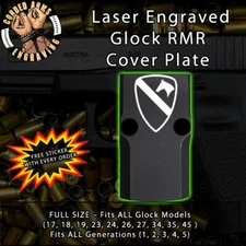 1st Cavalry - Laser Engraved RMR Cover Plate for Glock 19 17 23