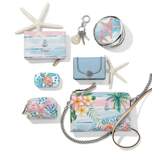 Brighton VOYAGE Chain Pouch Handbag Leather Tropical Style: E5503M MSRP $225 NWT - Picture 7 of 7