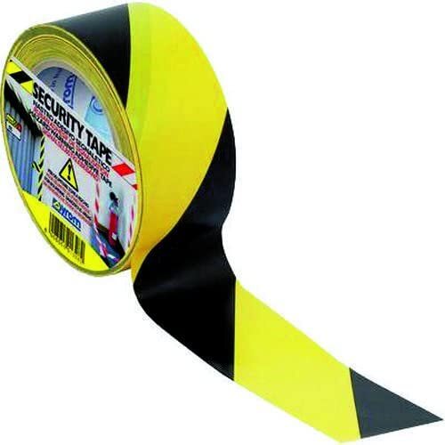 SYROM - NASTRO CON STRISCE TRASVERSALI SECURITY TAPE GIALLO/NERO 50MM X 33M