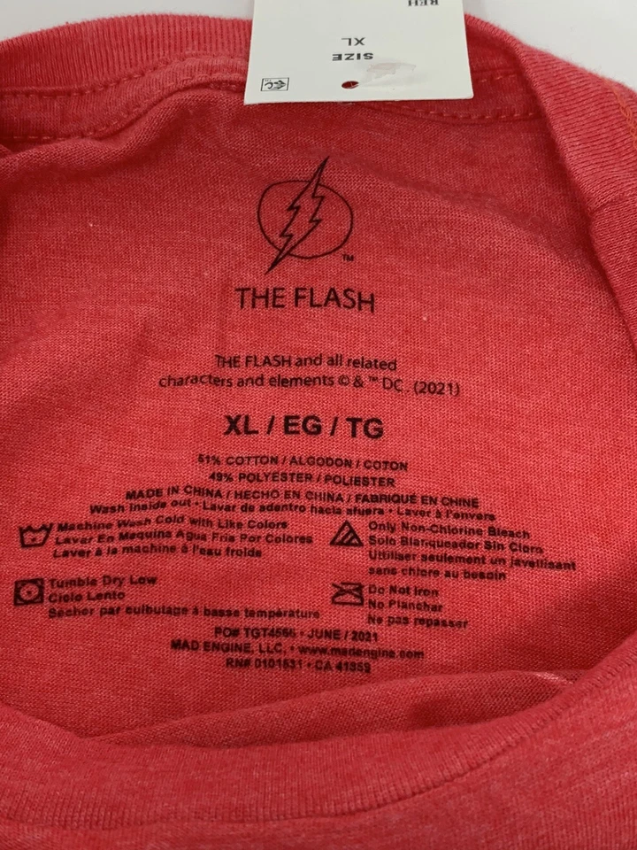 The Flash Boys Size XL Short Sleeve T-Shirt￼ Red New With Tags. ￼￼ Free Shipping - Image 2 of 4