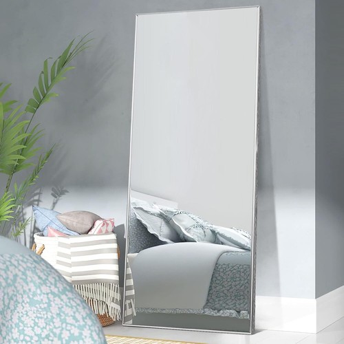 Stylish 64"x21" Silver Full-Length Mirror with Rustproof Frame and Safety Glass - Picture 5 of 9
