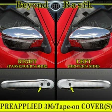 For 2015-2017 Nissan Juke 2 Chrome Door Handle COVERS w/Smart Key+Mirror Covers
