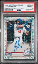 JACOB AMAYA 2020 BOWMAN CHROME PROSPECTS 1ST SPECKLE REFRACTOR AUTO /299 PSA 10