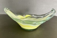 VTG Mid-Century Murano Style Hand Blown Stretch Art Glass Vase Bowl