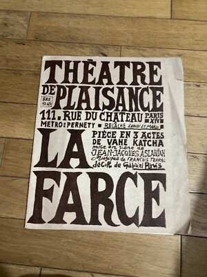 THEATRE DE PLAISANCE LA FARCE VAHE KATCHE ILL GABRIEL PARIS SIGN J.-J. ASLANIAN