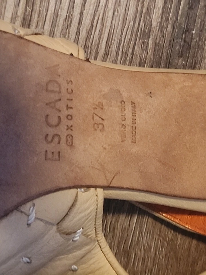 Zapatos de tacón vintage Escada Xotics naranja bronceado 7,5 Foto 4 de 4