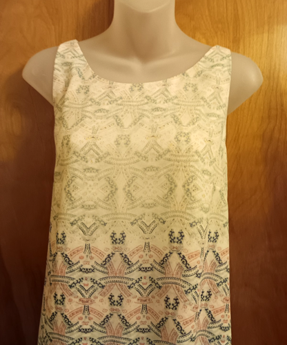 Heart of Cabi #250 Mosaic Pastel Ombre Print Layered Lined Tank Top Size M - Picture 3 of 6