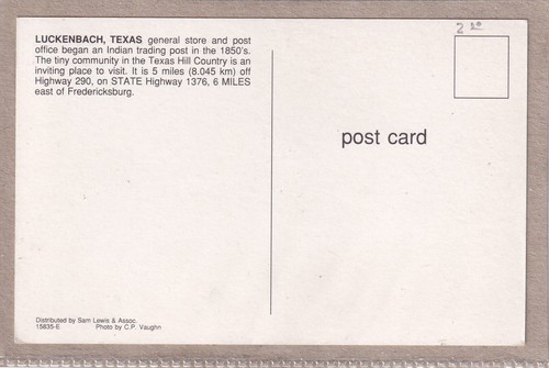Ansichtskarte USA - Luckenbach (Texas) - United States Post Office - Picture 2 of 2