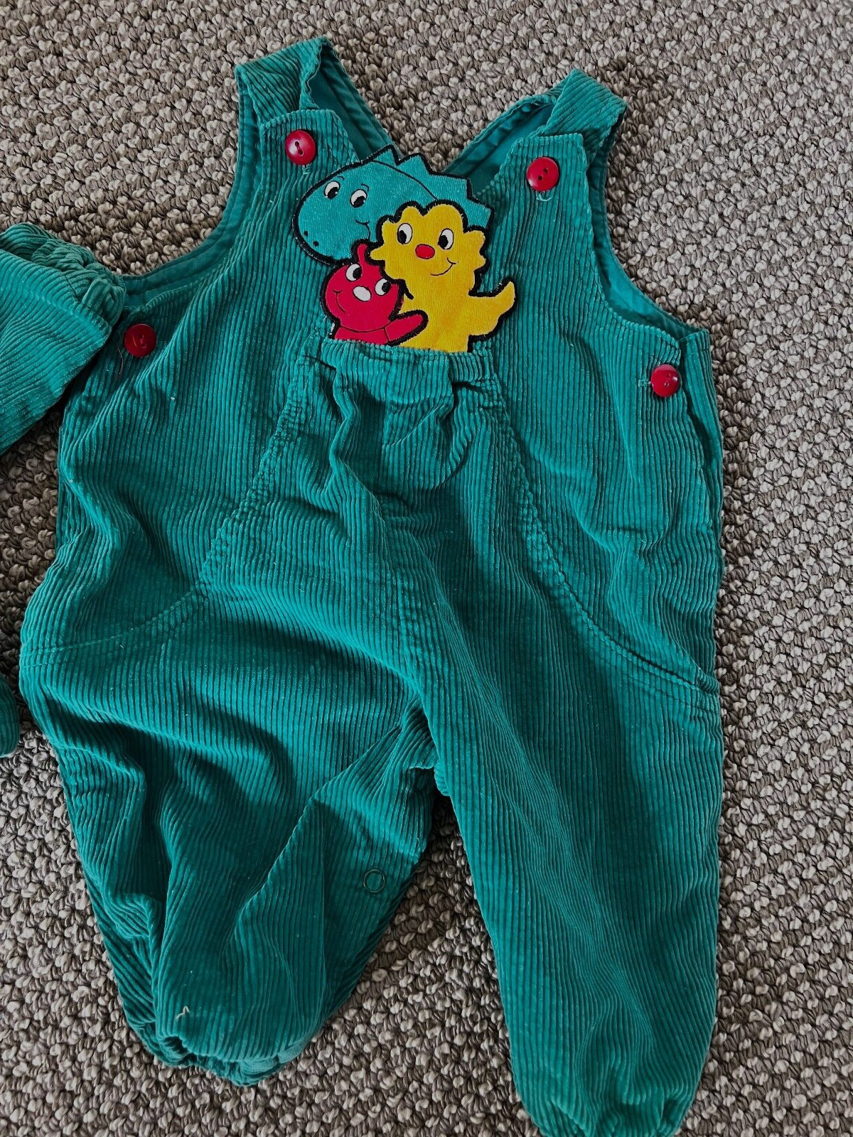 Vintage baby green corduroy overalls & jacket … Gem